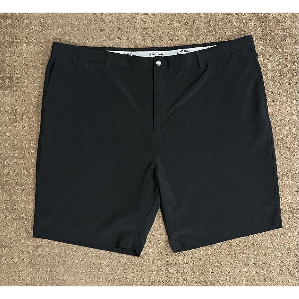 Callaway Golf Shorts Mens Sz 46 Black Performance Stretch Flat Front RN37763